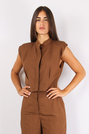 Camicia Corta Spallina Tabacco - 6