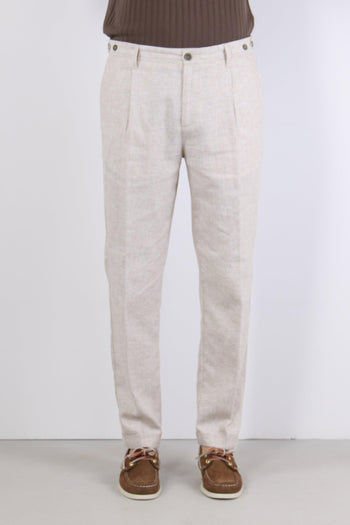 Orzo Pantalone Misto Lino Sabbia - 2