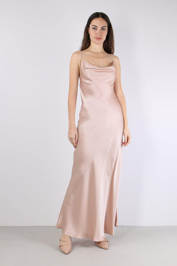 Farro Abito Scavo Dietro Satin Rosa Mogano - 6