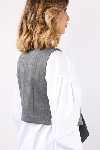 Gilet Assimetrico Resca Grigio - 5