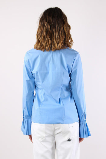 Camicia Manica Plisse Azzurro - 4