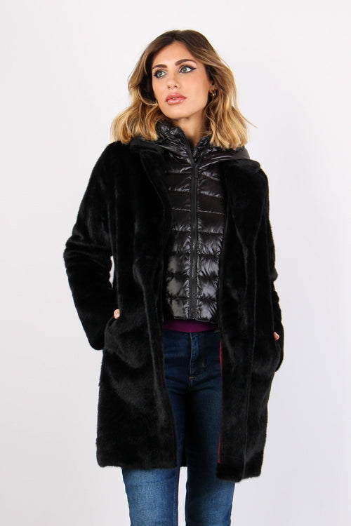 Cappotto Ecopelliccia Piuma Black - 2