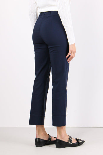 Pantalone Bengalina Risvolto Blu - 6