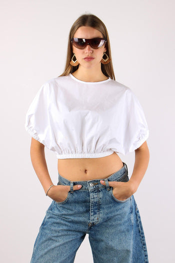 Camicia Cropped Elastico Bianco - 2