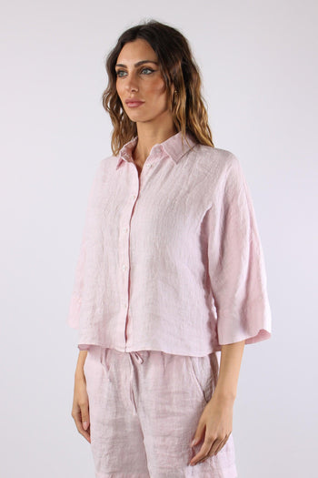 Camicia Cropped Manica 3/4 Rosa - 3