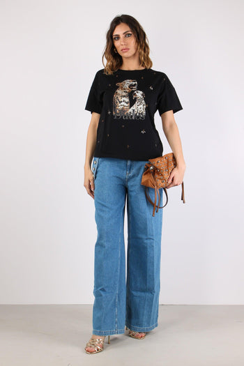 T-shirt Tigre Dalmata Nero - 2