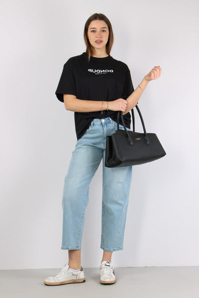 T-shirt Scritta Centrale Nero