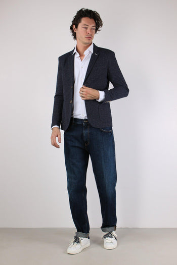 Giacca Micro Melange Blu - 3