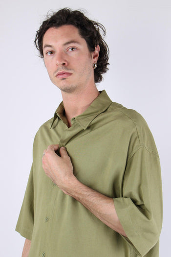 Camicia Mc Viscosa Lino Oliva - 7