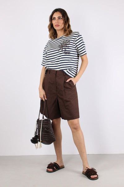 Sabato T-shirt Cotone Ricami Off White