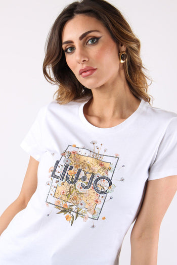 T-shirt Slim Fantasia Fiori Bianco/foulard - 3