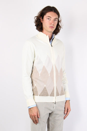 Cardigan Full Zip White/beige - 4