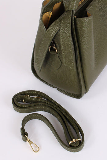 Mini Shopping Fiocco Vera Pell Militare - 5