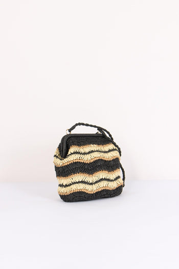 Pochette Paglia Rigida Riga Nero - 7