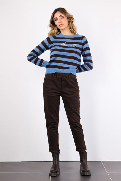 Pantalone Gabardina Elastico Moro