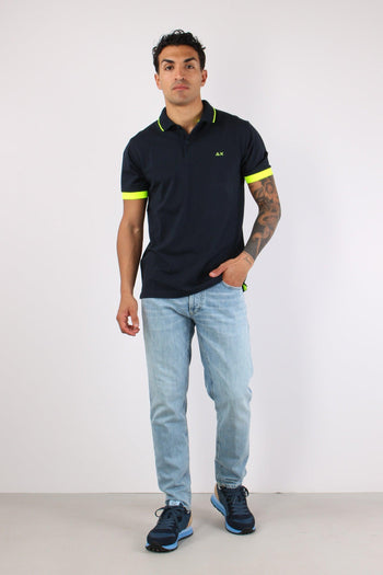 Polo Colletto Filo Navy Blue - 3