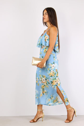 Abito Doppia Balza Fantasia Fi Azzurro - 4