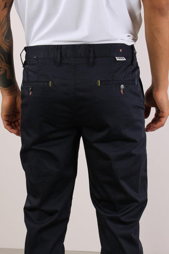 Pantalone Chino Rasatello Blu - 8