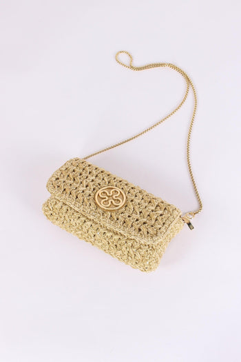 Greta Pochette Crochet Laminat Oro - 2