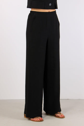 Pantalone Palazzo Misto Viscos Nero - 6
