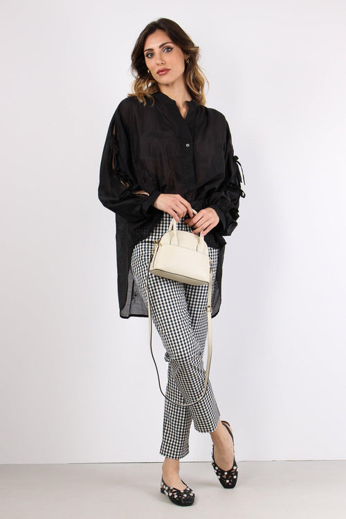 Pantalone Sigaretta Vichy Bianco/nero
