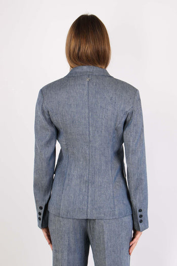 Giacca Fittata Chambry Denim Blue Dark - 3