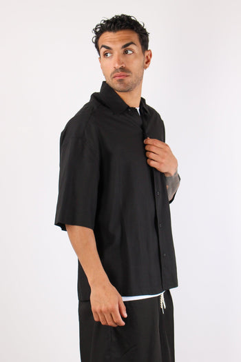 Camicia Mc Viscosa Lino Nero - 4