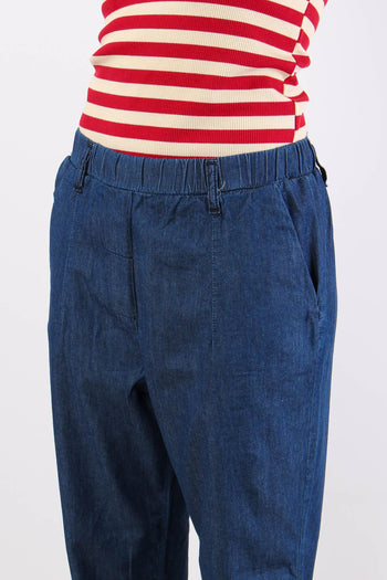 Pantalone Chambray Elastico Di Denim - 7