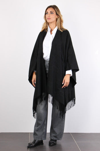 Poncho Check Aniamlier Nero - 7