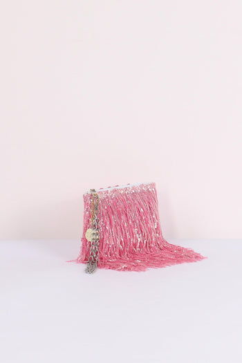 Pochette Paillettes Frange Pink - 5