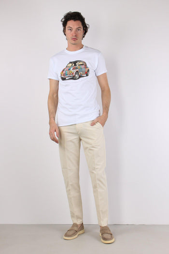 T-shirt Patch Fiat 500 Bianco - 2