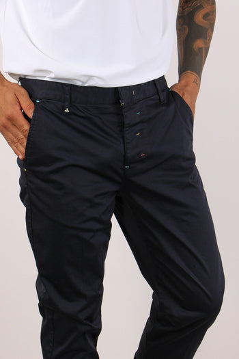 Pantalone Chino Rasatello Blu - 6