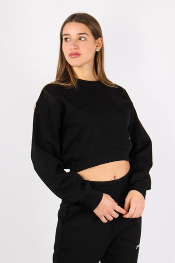 Felpa Cropped Basica Nero - 5