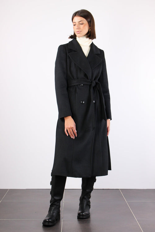 Cappotto Vestaglia Spacchi Nero