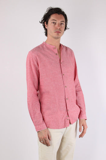 Camicia Lino Coreana Corallo - 6