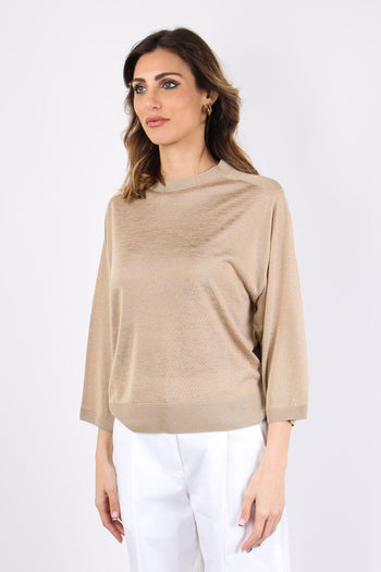 Maglia Inserto Lurex Sabbia - 3