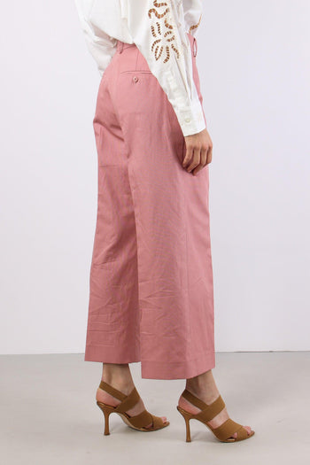 Zircone Pantalone Cropped Misto Lino Rose - 6