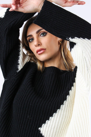 Maglia Bicolor Panna/nero - 5