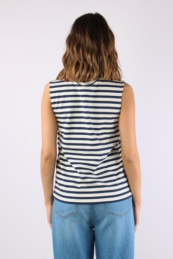 Multih T-shirt Smanicata Riga Ecru/blu - 4