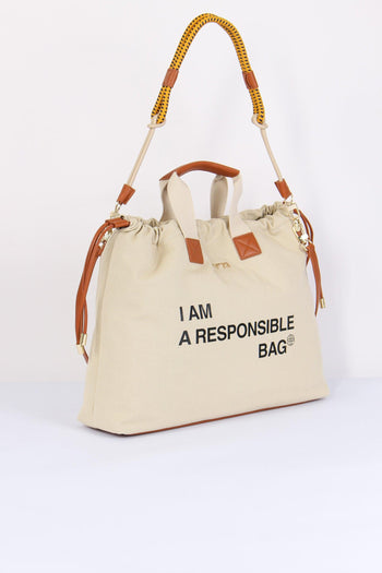 Responsible Sacca Canvas Off White/cuoio - 6