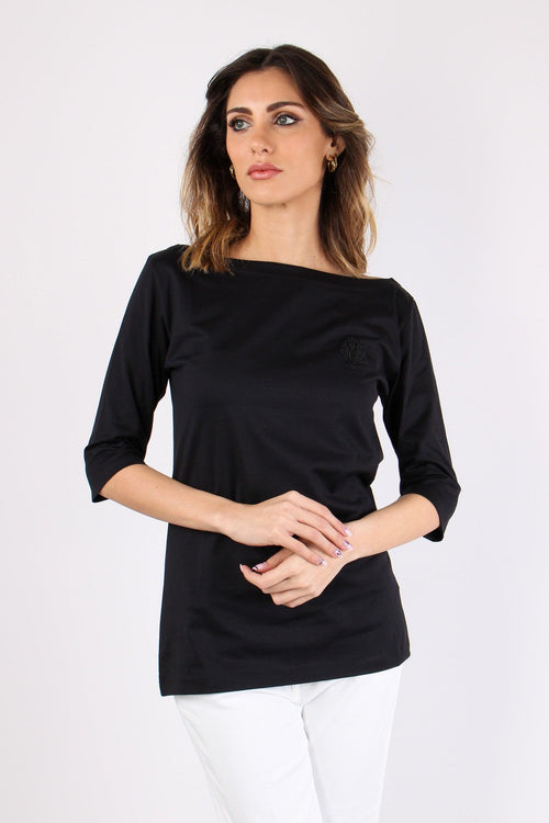 T-shirt Manica 3/4 Logo Nero