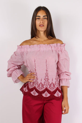 Top Riga Sangallo Bianco/rosso - 3