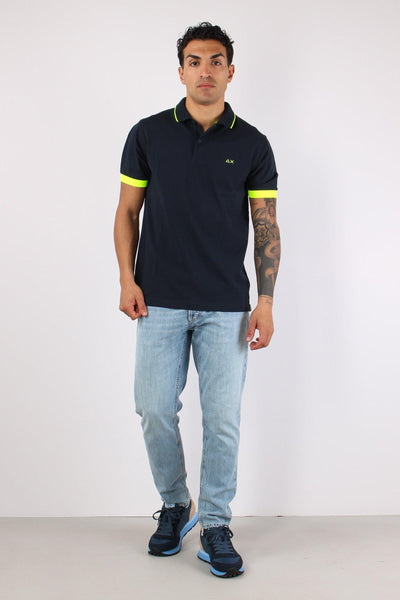 Polo Colletto Filo Navy Blue