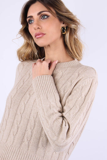 Maglia Treccia Beige - 6