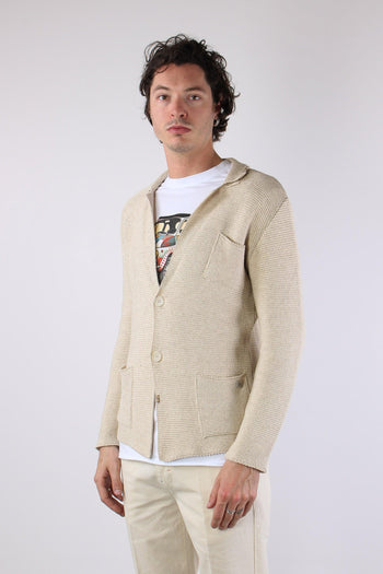 Giacca In Maglia Beige - 4