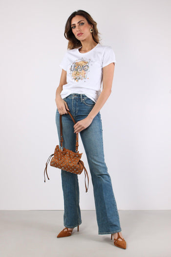 T-shirt Slim Fantasia Fiori Bianco/foulard - 4