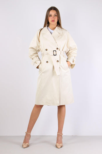 Trench Cinturato Cotone Beige - 2
