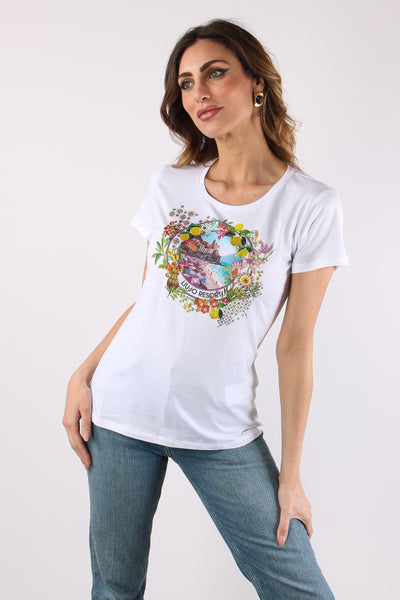 T-shirt Slim Fantasia Bianco/resort