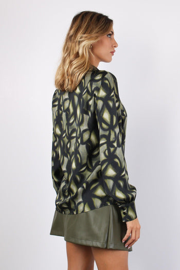 Camicia Fluida Tie Dye Dark Green - 6