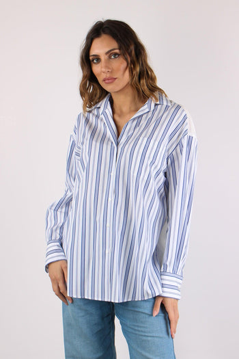 Tessile Camicia Cotone Riga Azzurro/bianco - 2